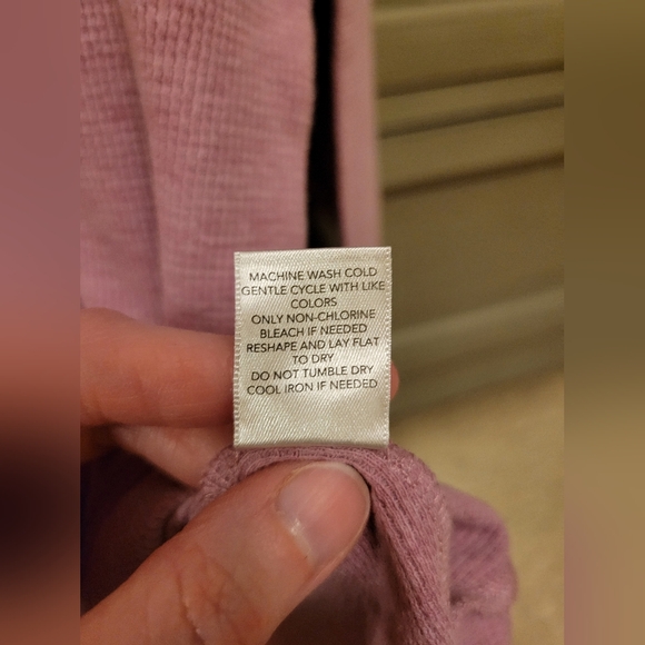 Christopher and Banks Long Sleeve Waffle Top in Rose/Pink Size Large - Picture 3 of 6